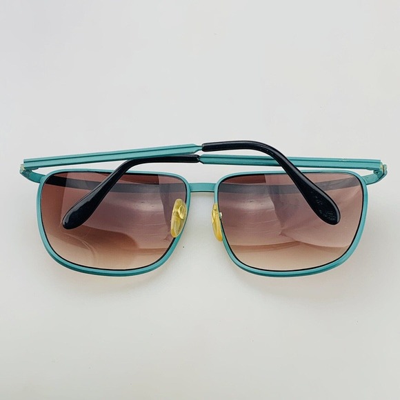 Vintage Cool-Ray Sunglasses Teal Gold Brow Bar Aviator - Picture 10 of 13